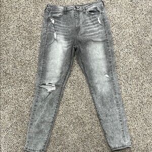Women's Gray Distressed Jeans